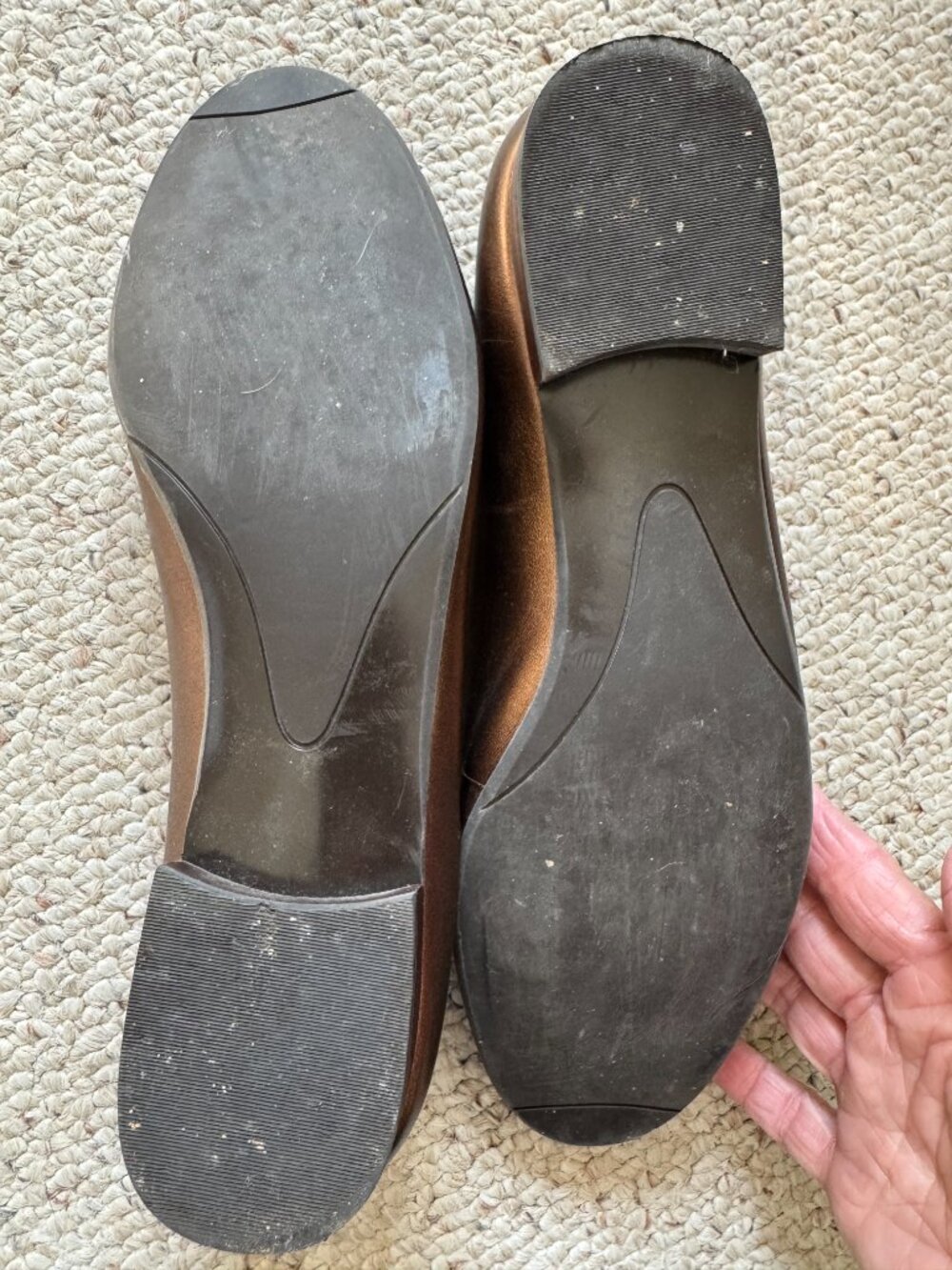 Talbots Leather Flats Copper with bowtie toe Sz 9.5 AA - Picture 3 of 6